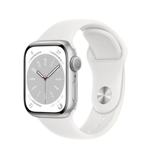 Apple - Apple Watch Series 8 GPS 41mm Aluminium Argent (Silver) et Bracelet Sport Blanc (White) Apple - Bonnes affaires Objets connectés