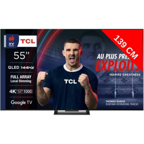 TCL - TV QLED 4K 139 cm 55QLED870 Google TV TCL - Le meilleur de nos Marchands TV, Télévisions