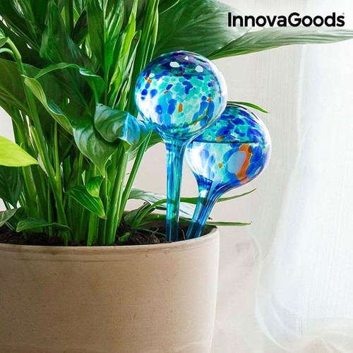Accessoires de semi Totalcadeau 2 Globes d’arrosage pour plantes en verre - réservoir d’eau arroseur pour plantes, goutte à goutte, intérieur extérieur pas cher