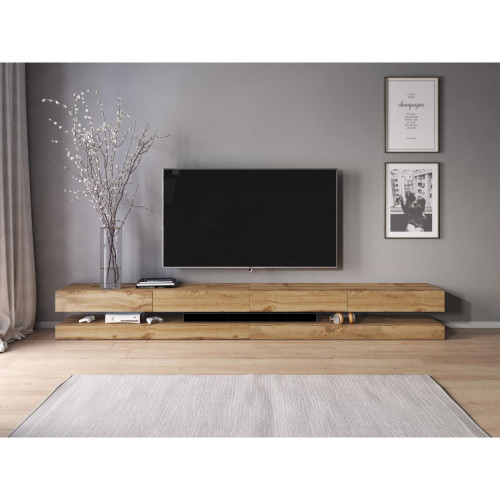 Meubles TV, Hi-Fi Vivaldi VIVALDI Meuble TV - FLY - 280 cm - chêne wotan - style moderne