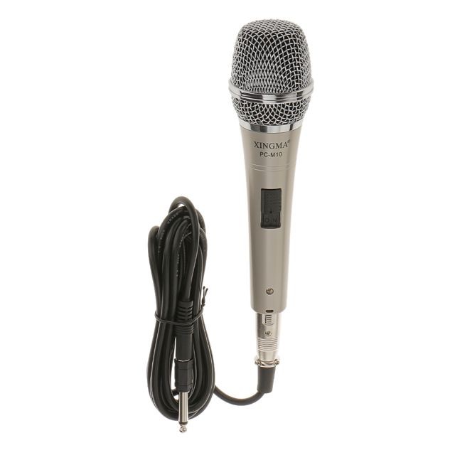 Microphone PC marque generique Microphone à Condensateur Filaire Professionnel PC-M10 Studio Micro Câblé Vocal -Gris Argent