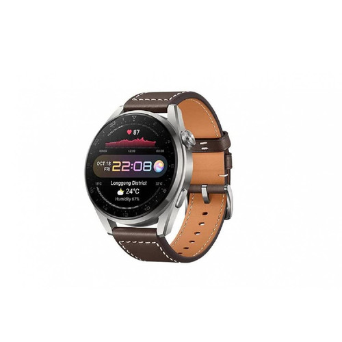 Huawei - Watch 3 Pro Classic - 4G - Bracelet Cuir Marron Huawei - Montre connectée Pack reprise