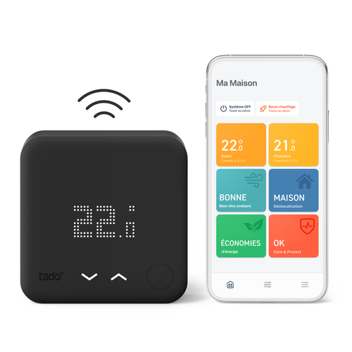 Tado - Thermostat connecté et Intelligent Sans fil Kit de démarrage V3+ Black Edition Tado  - Energie connectée