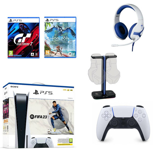 Sony - Pack PS5 Standard Edition FIFA 23 avec 2 jeux et 3 accessoires Sony - Idées cadeaux pour Noël Jeux et Consoles