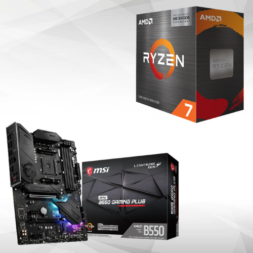 Amd - Ryzen™ 7 5800X 3D - 3.4/4.5 GHz + MPG B550 GAMING PLUS Amd  - Kit d'évolution