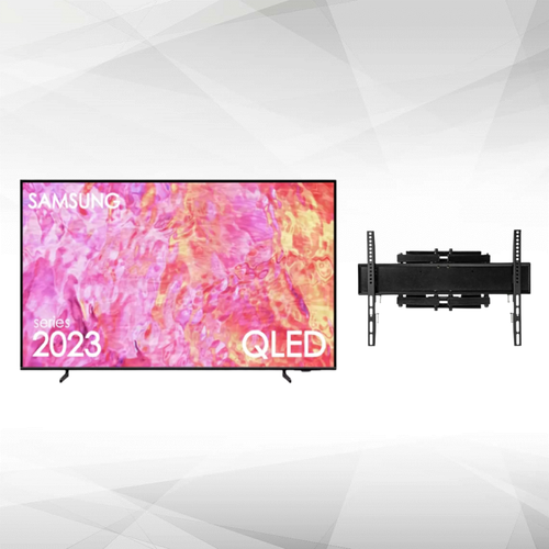 Samsung - TV QLED 4k 65" 165cm - QE65Q60CAUXXH - 2023 + Montage TV Mural mouvement intégral - Noir Samsung  - TV, Télévisions 65 (165cm)