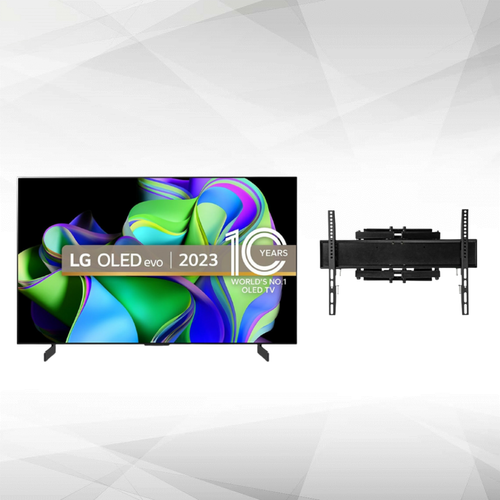 LG - TV OLED 4K 42" 106 cm - OLED42C3 2023 + Montage TV Mural mouvement intégral - Noir LG  - TV OLED LG TV, Home Cinéma