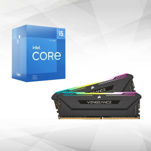 Processeur INTEL Intel Pack Intel® Core™ i5-12400F 2.5GHz + Vengeance RGB PRO SL - 2 x 8 Go - DDR4 3600 MHz C18 - Noir