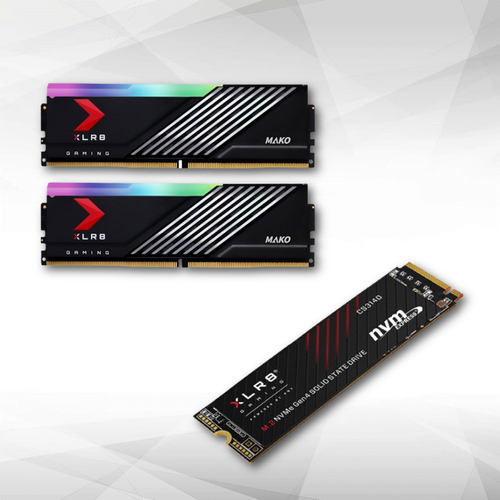 PNY - CS3140 1TB - M.2 NVMe GEN4 - Noir + XLR8 MAKO RGB 32 Go (2 x 16 Go) DDR5 6400 MHz CL40 PNY  - Stockage Composants