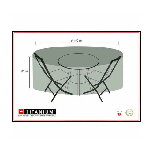 Thermacell - Housse pour table ronde + chaises 150 - Noire Thermacell - Mobilier de jardin