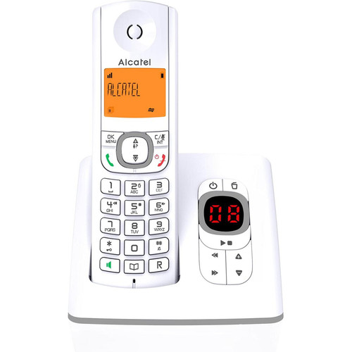 Alcatel - telephone SOLO sans fil DECT avec fonction main libres et répondeur blanc gris Alcatel - Téléphone fixe-répondeur Alcatel