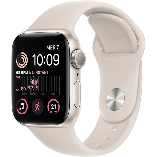 Apple - APPLE Watch SE 2 GPS 40 mm avec Bracelet Sport Starlight Blanc Apple - Apple Watch 40