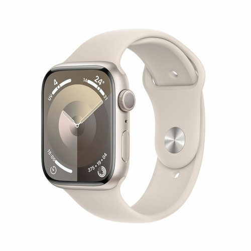 Apple - Apple Watch Series 9 GPS 45mm boîtier Aluminium Stellaire avec Bracelet Sport Lumière Stellaire S/M Apple - Apple Watch Gps