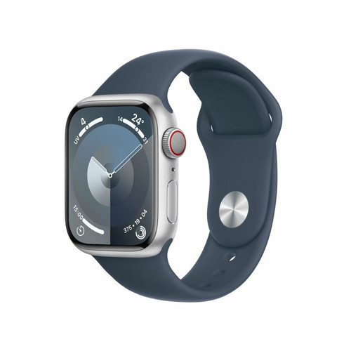 Apple - Apple Watch Series 9 GPS 41 mm Boîtier en aluminium argenté avec bracelet sport Bleu tempête S/M Apple - Bonnes affaires Apple Watch