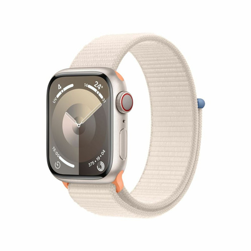 Apple - Apple Watch Series 9 GPS 41 mm Boîtier en aluminium Stellaire avec boucle Sport Stellaire Apple - Apple Watch Gps