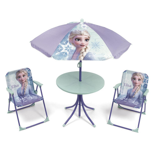 Arditex - Set de jardin avec 1 table et 2 chaises et parasol DISNEY-Frozen II La Reine des Neiges Arditex  - Fauteuil de jardin
