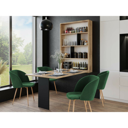 Bestmobilier - Mondrian - table murale rabattable avec rangements - 4 personnes Bestmobilier - Tables à manger Design
