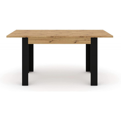Bim Furniture - Table à rallonge Nuka H 120 - 160 cm en chêne artisan noir Bim Furniture - Tables à manger Industriel