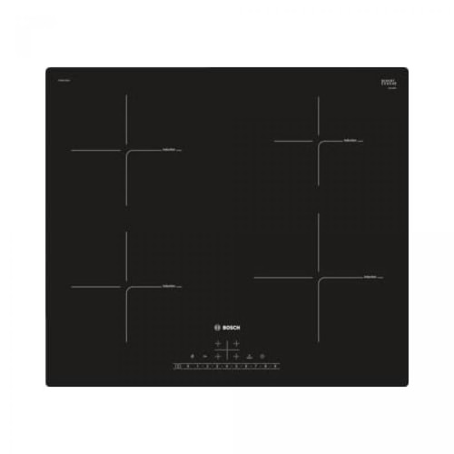 Table de cuisson Bosch Serie 6 PUE611FB1E Plaque Induction 4600 W Câble Électrique 4 Foyers Noir