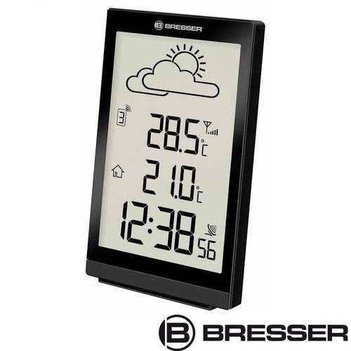 Météo connectée Bresser Station météo noire avec thermomètre et grand écran LCD - Bresser