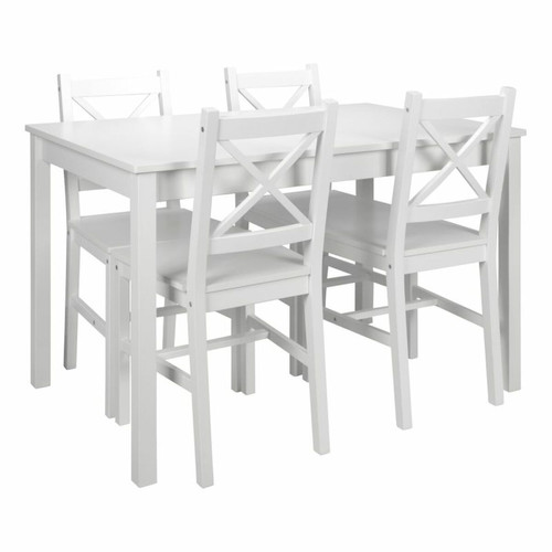 But - Coin repas table + 4 chaises OWEN blanc But - Tables à manger Rectangulaire