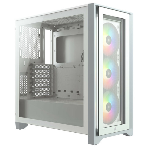 Corsair - iCUE 4000X RGB Tempered Glass (Blanc) Corsair - Boitier PC et rack Atx