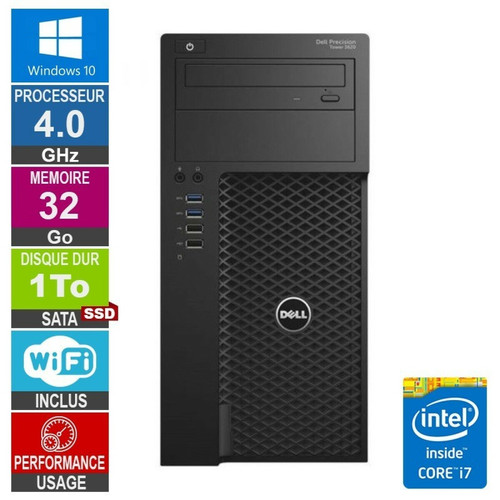 Dell - Dell Precision T3620 i7-6700 4GHz 32Go/1To SSD Wifi W10 Dell - PC Fixe Intel core i7