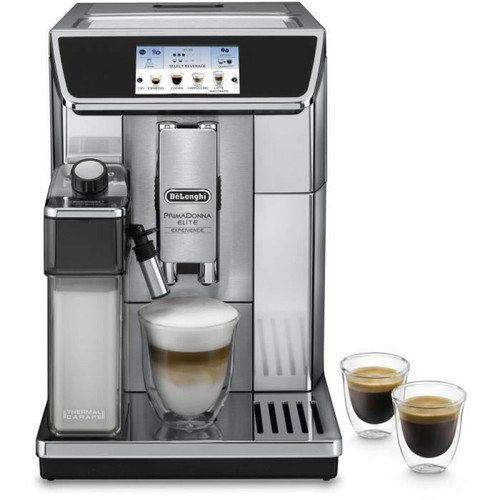 Expresso - Cafetière Delonghi Machine expresso broyeur - DELONGHI PrimaDonna Elite Experience ECAM650.85.MS - Gris - Connecté - Machine à café grains