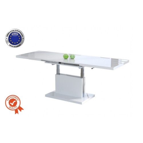 Dusine - TABLE BASSE ABSOLUT RELEVABLE ET EXTENSIBLE BLANC LAQUE Dusine - Table basse blanc laque Tables basses