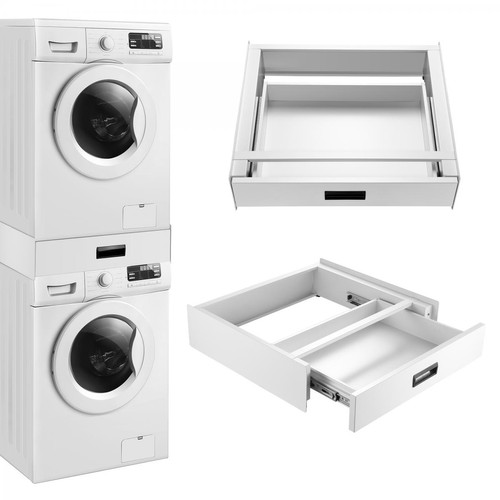En.Casa - Kit de Superposition pour Lave-Linge Sèche-Linge Standard 60 cm avec Tiroir Blanc [en.casa] En.Casa  - Salle de bain, toilettes