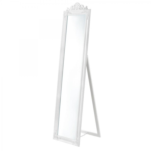 Miroirs En.Casa Miroir sur Pied Arezzo Inclinable 160 x 40 cm Blanc Mat [en.casa]