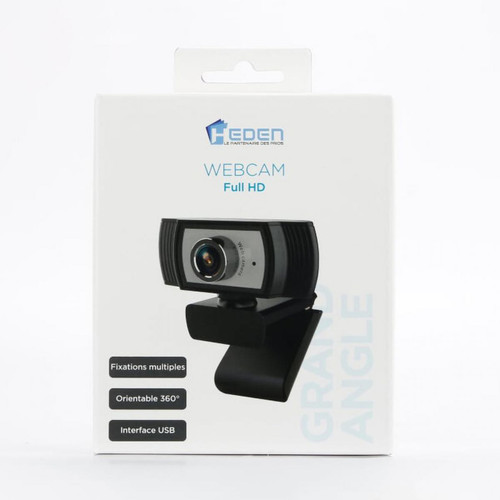 Heden - webcam HEDEN full HD 1080P micro intégré, angle de vue 90° correction de longueur de câble 2ml'éclairage auto Heden - Bonnes affaires Webcam