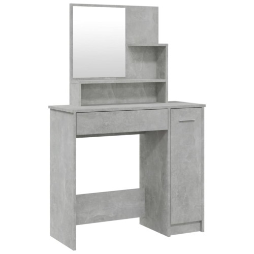 Helloshop26 - Coiffeuse table de maquillage design meuble mobilier de chambre avec miroir 86,5 x 35 x 136 cm gris 02_0006396 Helloshop26 - Chambre Gris métallisé