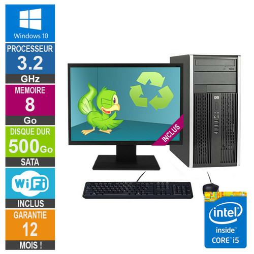Hp - PC HP Pro 6300 MT Core i5-3470 3.20GHz 8Go/500Go Wifi W10 + Ecran 22 Hp - PC Fixe Windows
