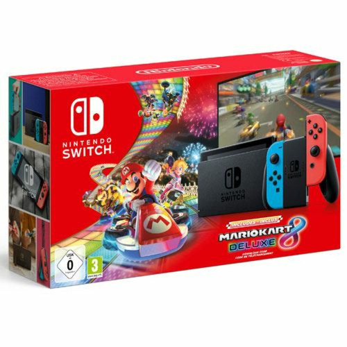 Console Switch Nintendo Console Switch 2019 - Joy-Con Néon + Mario Kart 8