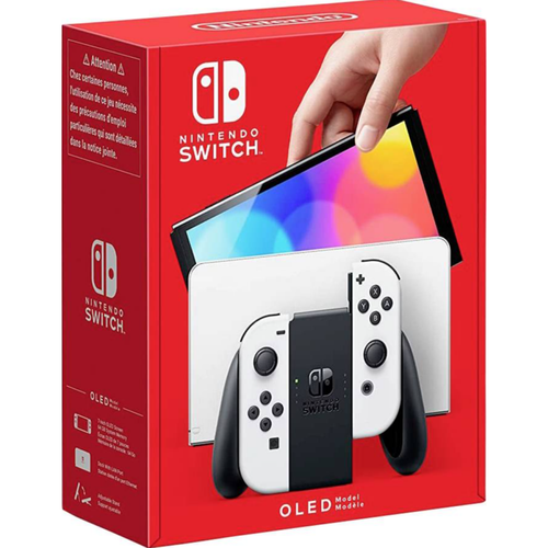 Nintendo - Nintendo Console Switch (Modèle OLED) avec Station d'Accueil/Manettes Joy-Con Blanches Nintendo  - Manette Jeux Vidéo