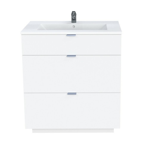 Meubles de salle de bain Le Quai Des Affaires Meuble sous-vasque 3 tiroirs MARBELLA 80 cm + vasque / Blanc