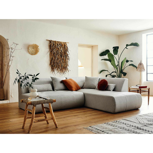 Lisa Design - Onyx - canapé modulable d'angle droit 5 places - en tissu Lisa Design - Maison Gris clair