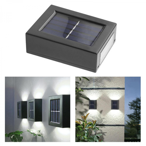 Eclairage solaire marque generique Applique Murale à énergie Solaire LED Lampe De Clôture De Jardin Extérieure étanche Blanc Chaud