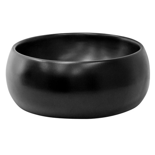Lavabo ML design modern living Lavabo en céramique noir mat vasque à poser ronde pour salle de bain Ø400x155 mm
