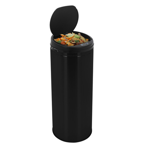 Poubelle de cuisine ML-Design Poubelle 50 litres noir brillant inox brossé de ML-Design