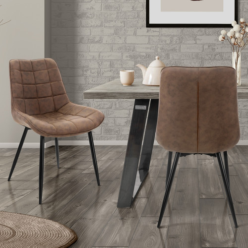ML-Design - Chaise de salle à manger set de 2 pièces en similicuir marron avec pieds en métal, matériel de montage inclus ML-Design ML-Design - ML-Design