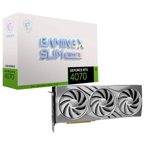 Msi - GeForce RTX 4070 GAMING X SLIM WHITE 12G Msi - MSI Cartes Graphiques Carte Graphique