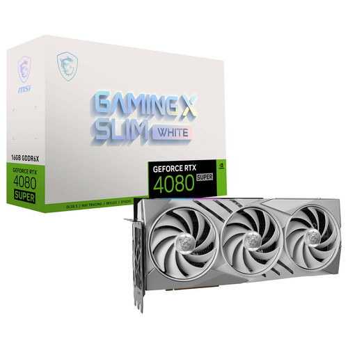 Msi - GeForce RTX 4080 SUPER 16G GAMING X SLIM WHITE Msi - GeForce RTX™ série 40 SUPER : SUPER rapides. SUPER puissantes.