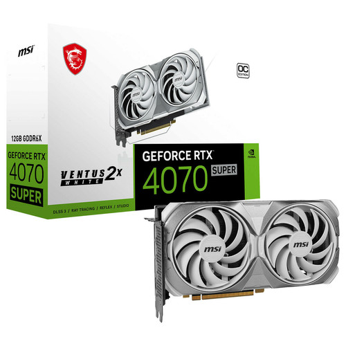 Msi - GeForce RTX 4070 SUPER 12G VENTUS 2X WHITE OC Msi - NVIDIA GeForce RTX SUPER