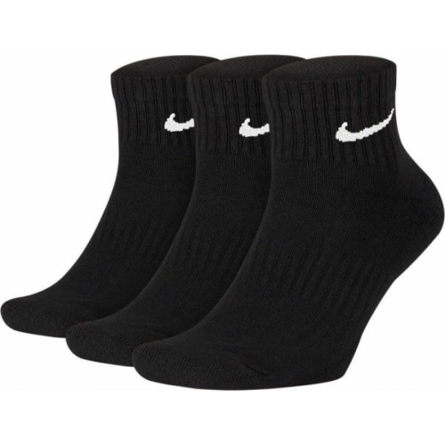 Nike - Nike SX7667 Lot de 6 paires de chaussettes courtes pour homme et femme en coton rembourré, hauteur au dessus de la cheville - Taille : 34, 36, 38, 40, 42, 44, 46, 48, 50, Noir , S Nike  - Accessoires fitness