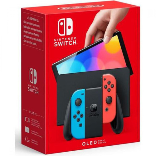 Nintendo - Console Nintendo Switch (Modèle OLED) avec Manettes Joy-Con Bleu Néon/Rouge Néon Nintendo - Retrogaming Pack reprise