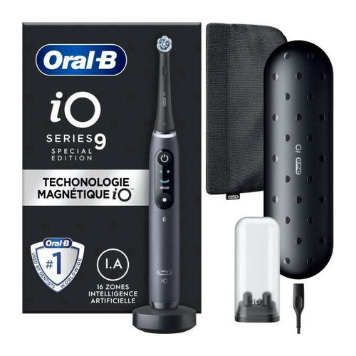 Oral-B - Brosse a Dents Électrique Oral-B iO 9 - Noire - connectée Bluetooth, 1 Brossette, 1 Étui De Voyage Chargeur, 1 Pochette Magn Oral-B - Oral b pro 2000 Brosse à dents électrique