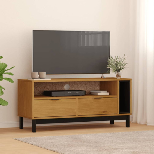 Meubles TV, Hi-Fi Maison Chic Meuble TV scandinave - Banc TV pour salon FLAM 110x40x50 cm bois massif de pin -MN60981