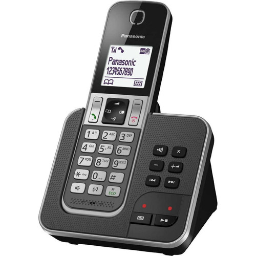 Téléphone fixe-répondeur Panasonic telephone sans Fil avec répondeur et écran gris noir